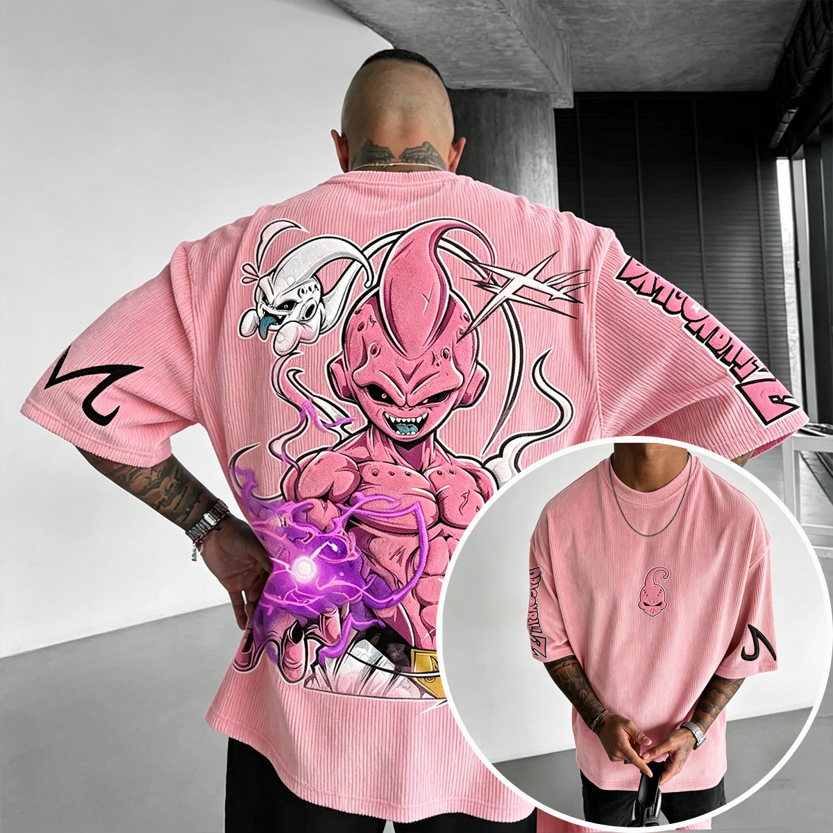 Dragon Ball Anime-Inspired Vintage Waffle Knit T-Shirt