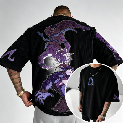 Dragon Ball Anime-Inspired Vintage Waffle Knit T-Shirt