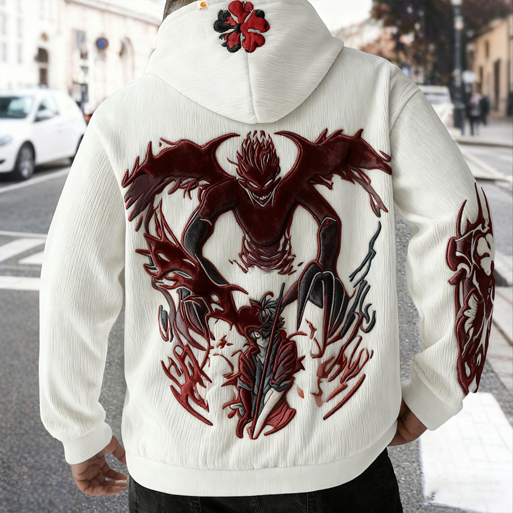 Black Clover Color Blocked corduroy Hoodie