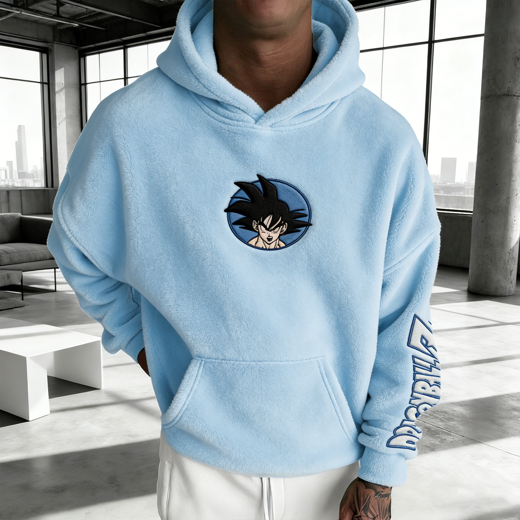 Dragon Ball Color-blocked Plush Hoodie