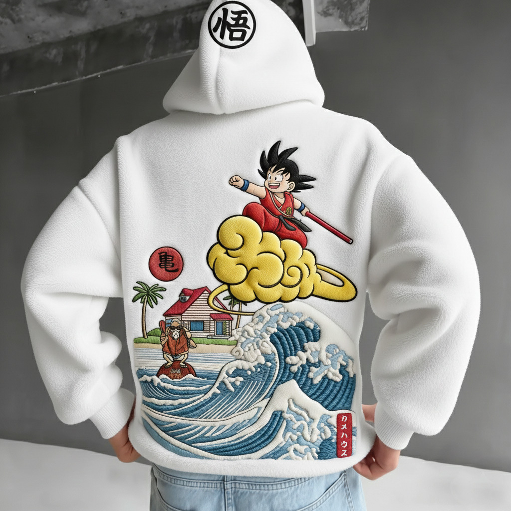 Dragon Ball Color-blocked Plush Hoodie