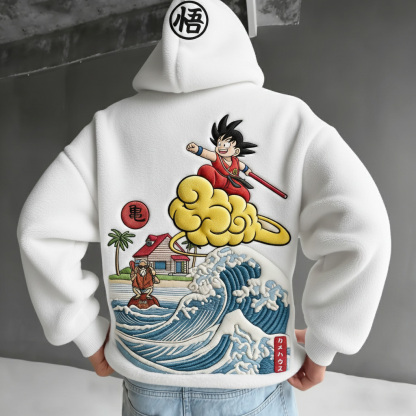Dragon Ball Color-blocked Plush Hoodie