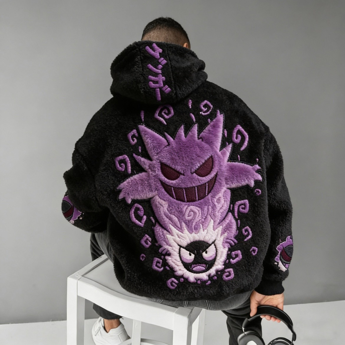 Men's Demon Slayer: Kimetsu no Yaiba Tanjiro Kamado Color-blocked Plush Hoodie
