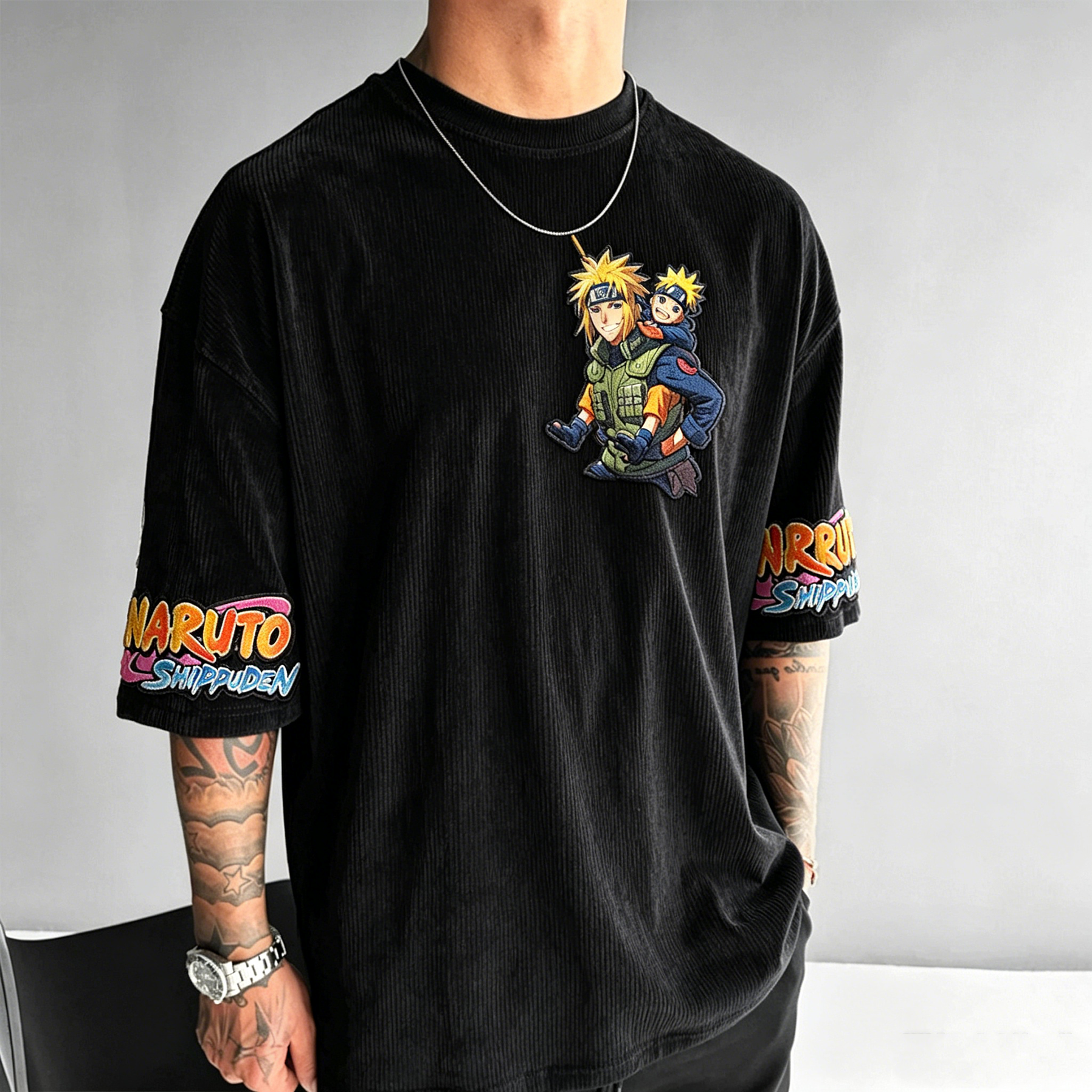 Naruto Anime Vintage Corduroy T-Shirt