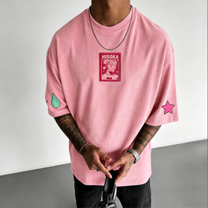 Hunter × Hunter Anime-Inspired Vintage Waffle Knit T-Shirt