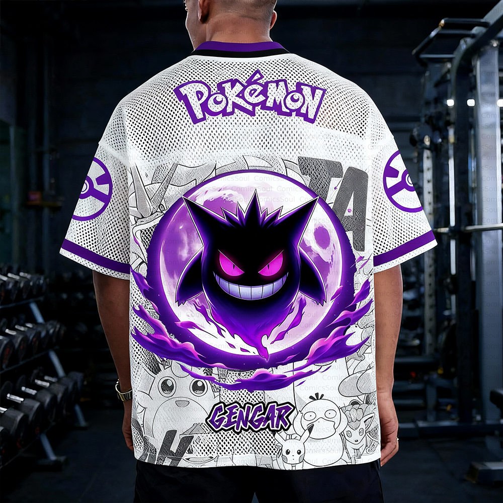 Unisex Anime Retro Mesh Sports Jersey T-Shirt