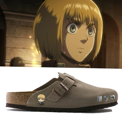 Attack on Titan Anime Unisex Boston Soft Footbed Suede Leather