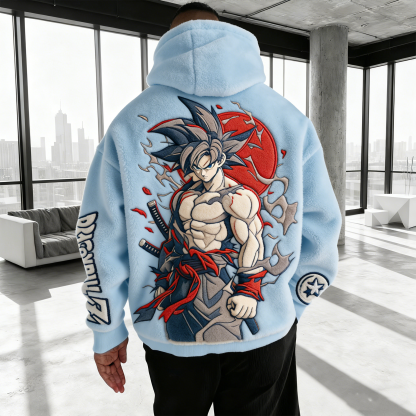 Unisex Anime Inspired Vintage Plush Hoodie