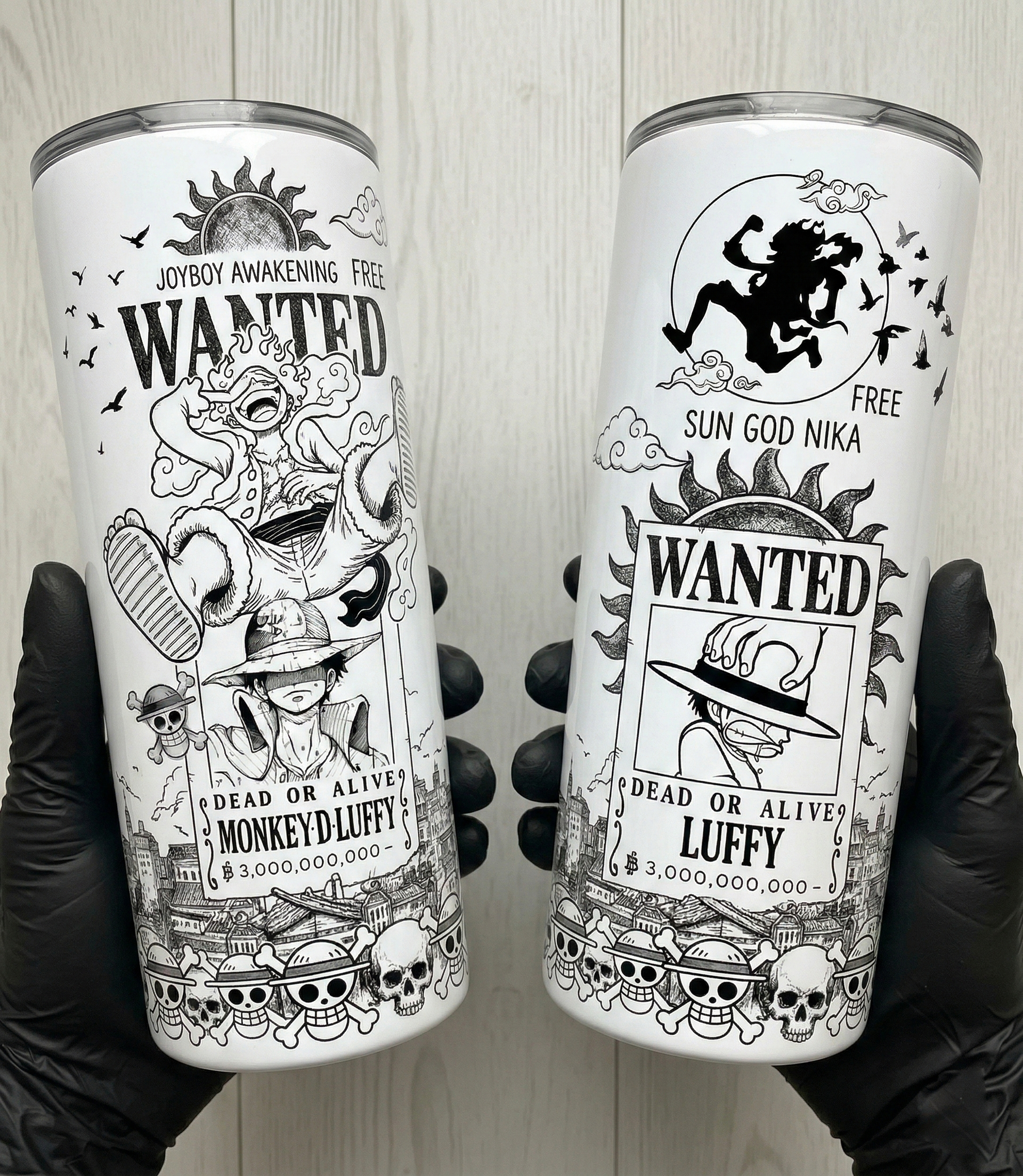 One Piece Monkey D. Luffy Sun God Nika 20oz Stainless Steel Tumbler | Joyboy Awakening Wanted Edition