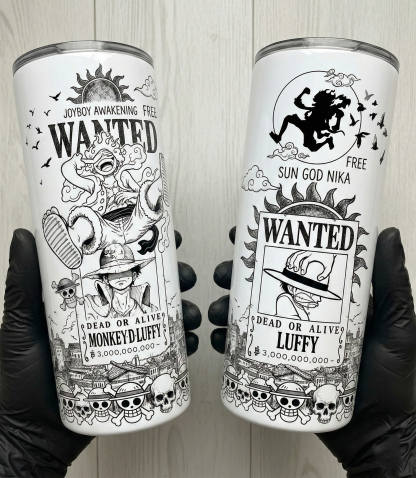 One Piece Monkey D. Luffy Sun God Nika 20oz Stainless Steel Tumbler | Joyboy Awakening Wanted Edition