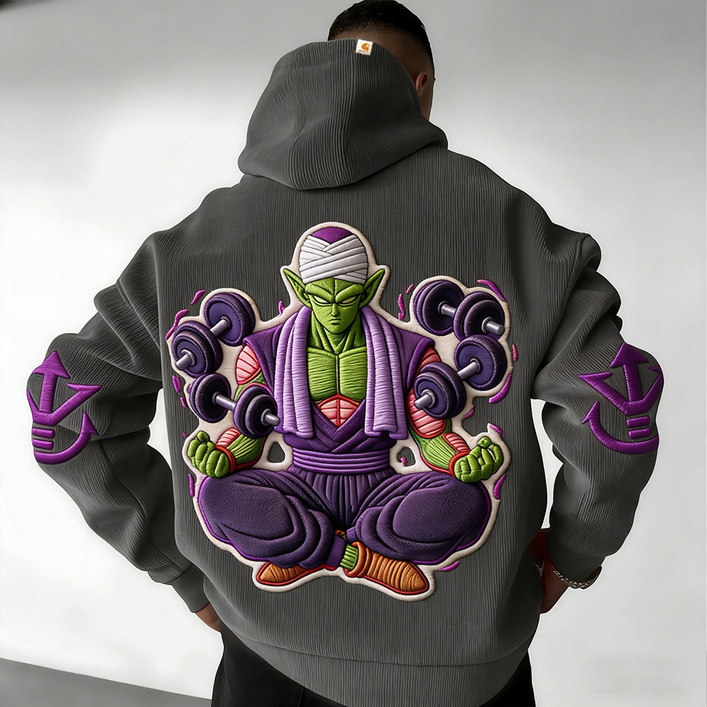 Dragon Ball Color Blocked Corduroy Hoodie