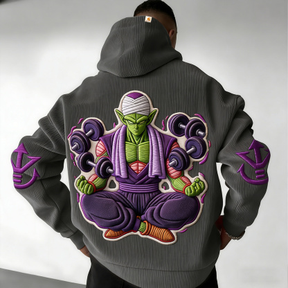 Dragon Ball Color Blocked Corduroy Hoodie
