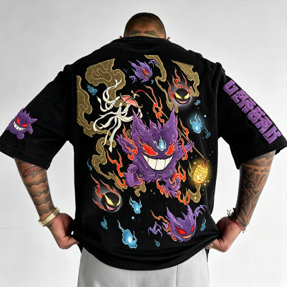 Pokémon Anime-Inspired Vintage Waffle Knit T-Shirt