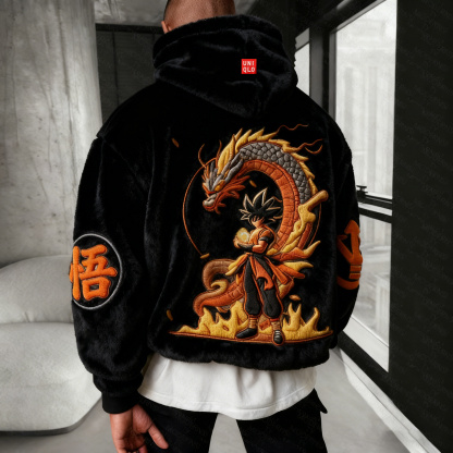 Dragon Ball Color Blocked Plush Hoodie
