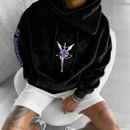 Black Clover Color Blocked Plush Hoodie