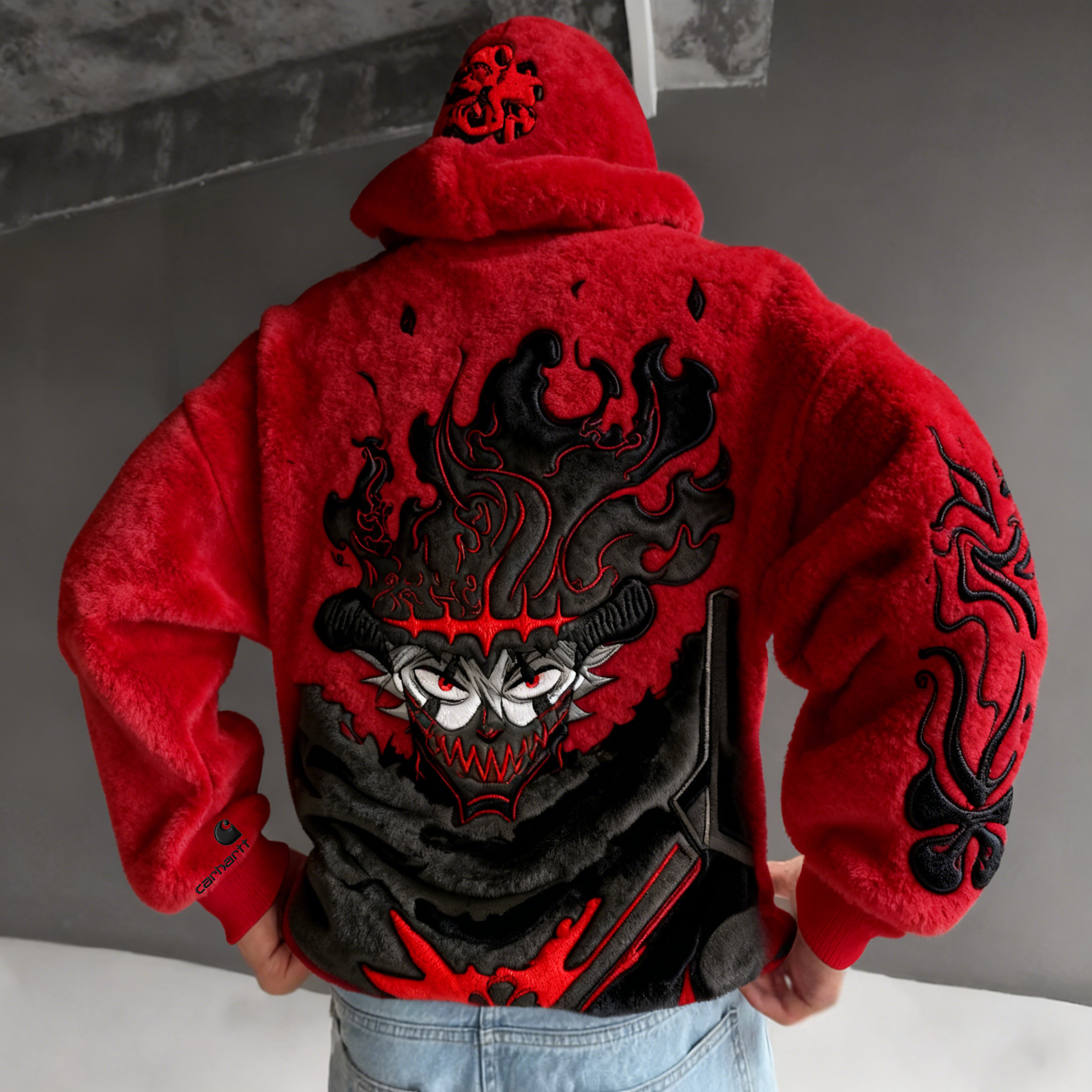 Black Clover Color Blocked Plush Hoodie