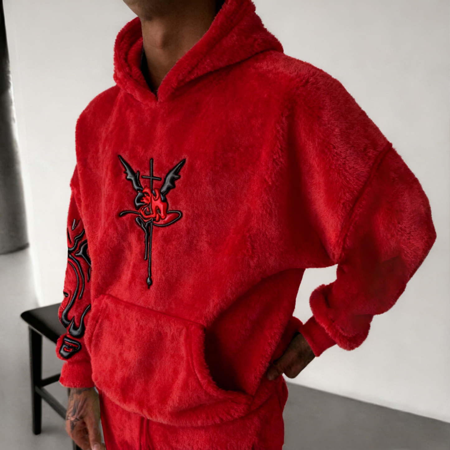 Black Clover Color Blocked Plush Hoodie