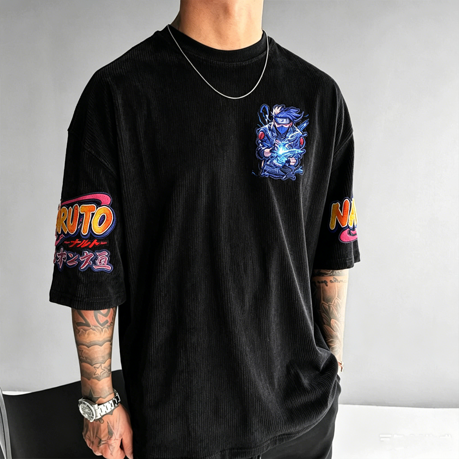 Naruto Anime Vintage Corduroy T-Shirt