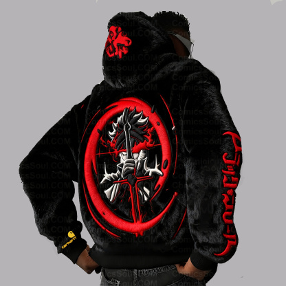 black clover Color Blocked Plush Hoodie