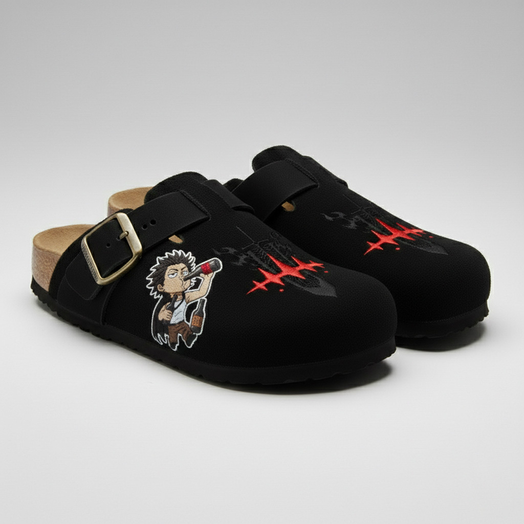 Black Clover Anime Unisex Boston Soft Footbed Suede Leather
