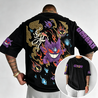 Pokémon Anime-Inspired Vintage Waffle Knit T-Shirt
