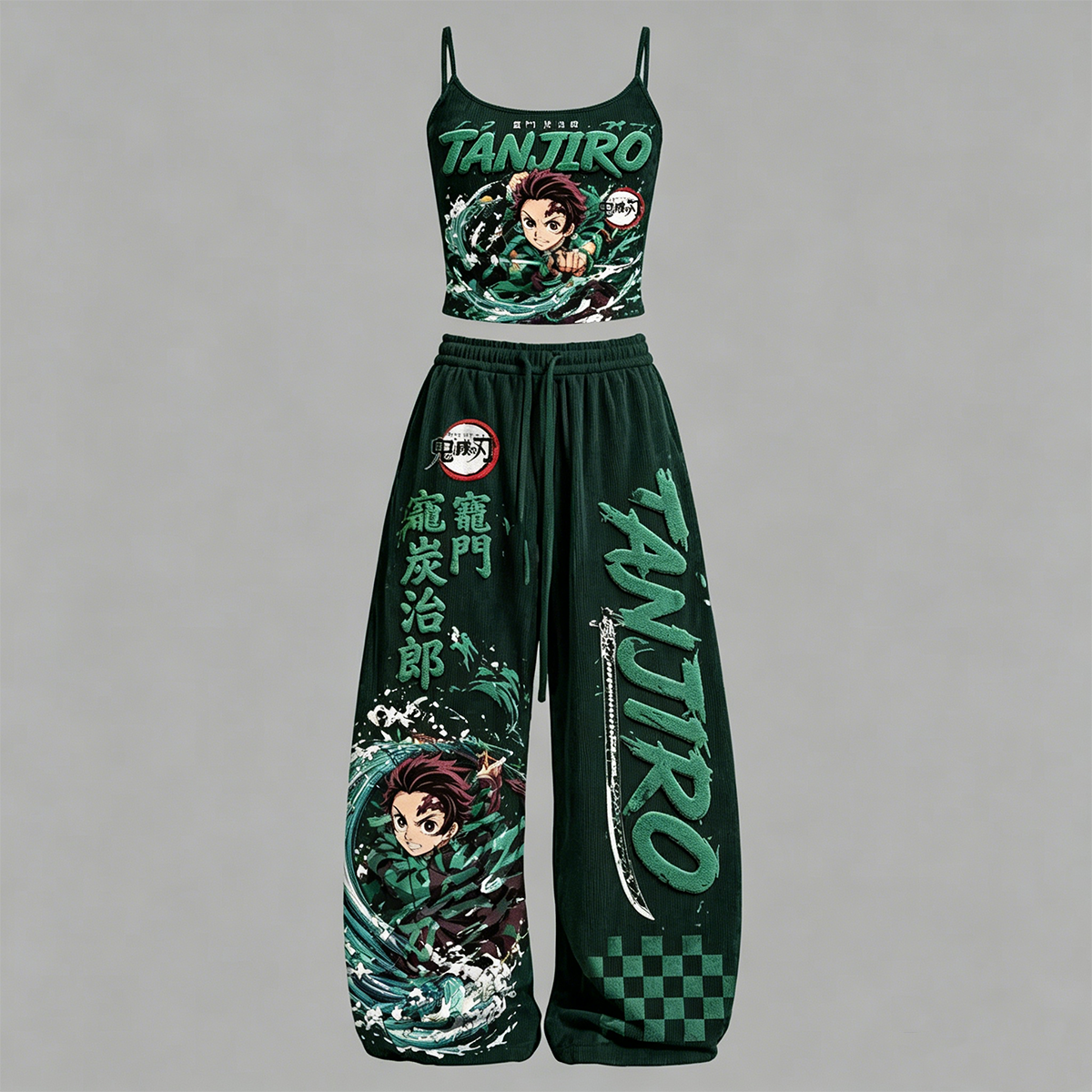 Demon Slayer Top & Elasticated Trousers Two-Piece Set