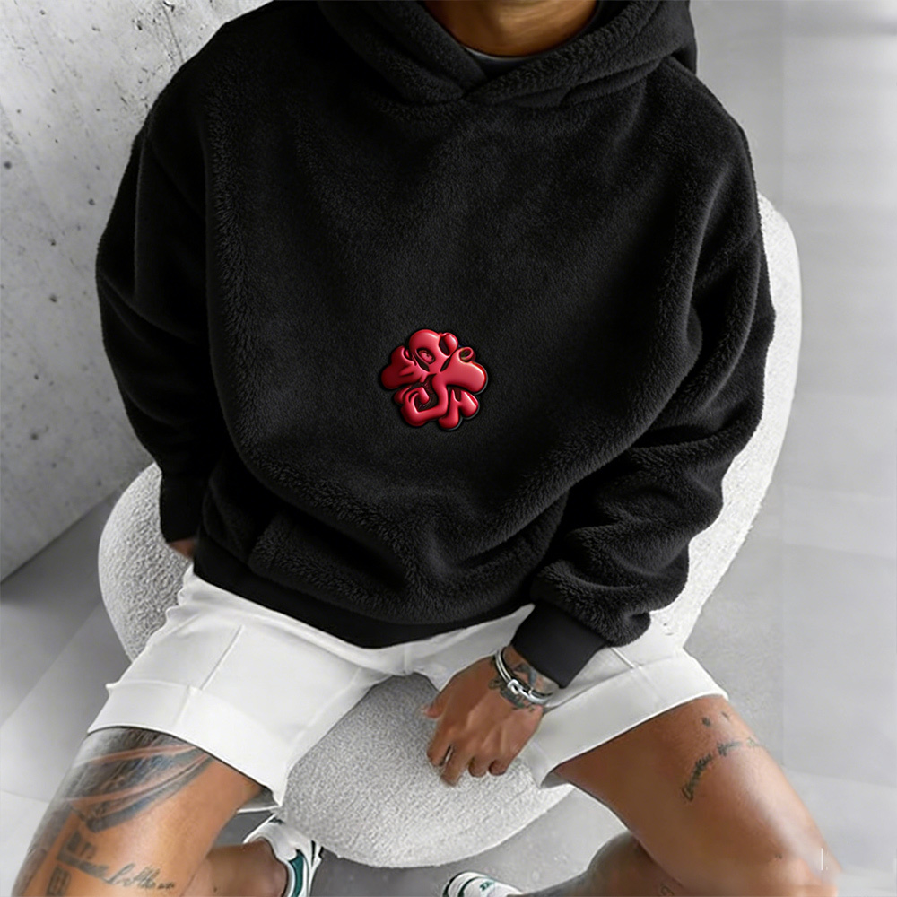 Black Clover Color Blocked Plush Hoodie