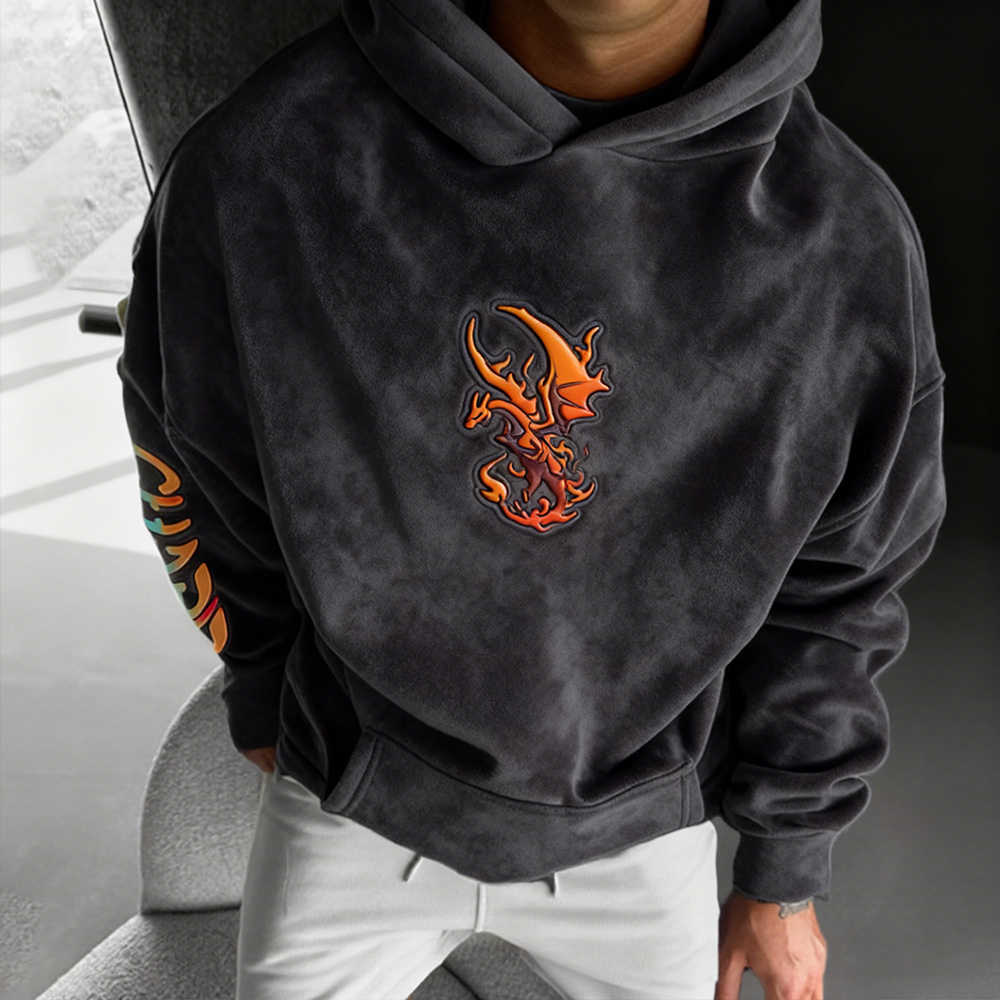 Pokémon Color Blocked Suede Hoodie