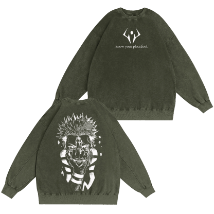 Jujutsu Kaisen :Ryomen Sukuna Vintage washed T-shirt/Crewneck/Hoodie
