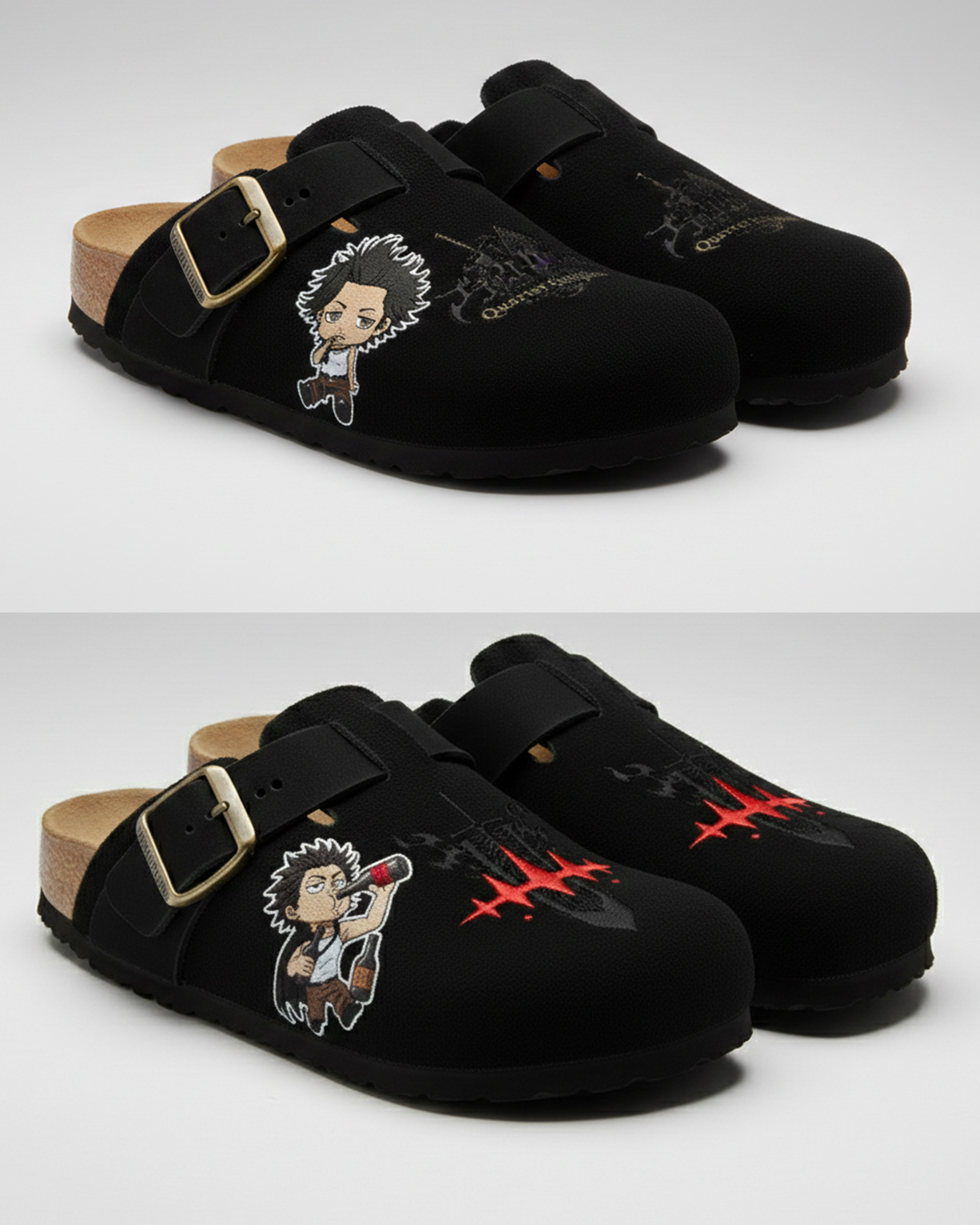 Black Clover Anime Unisex Boston Soft Footbed Suede Leather
