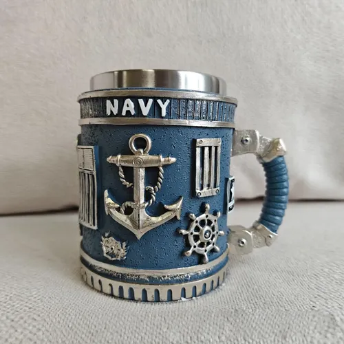3D Nautical Military Theme Mug