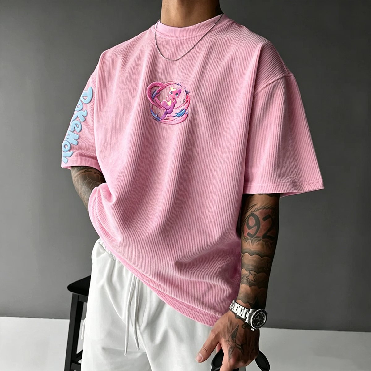 Pokémon Anime-Inspired Vintage Waffle Knit T-Shirt