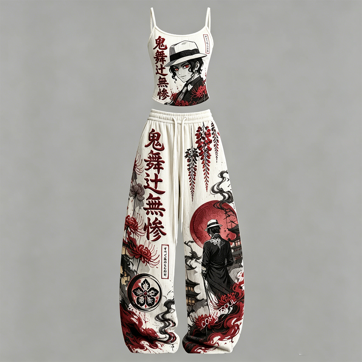 Demon Slayer Top & Elasticated Trousers Two-Piece Set
