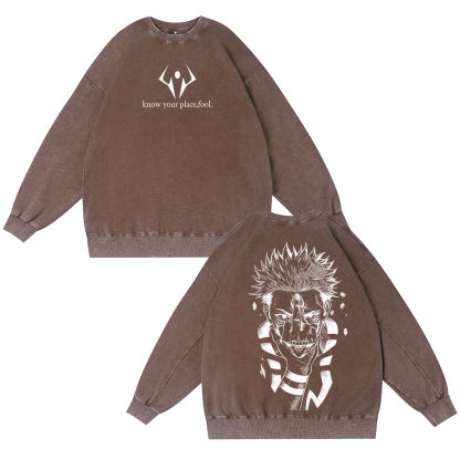Jujutsu Kaisen :Ryomen Sukuna Vintage washed T-shirt/Crewneck/Hoodie