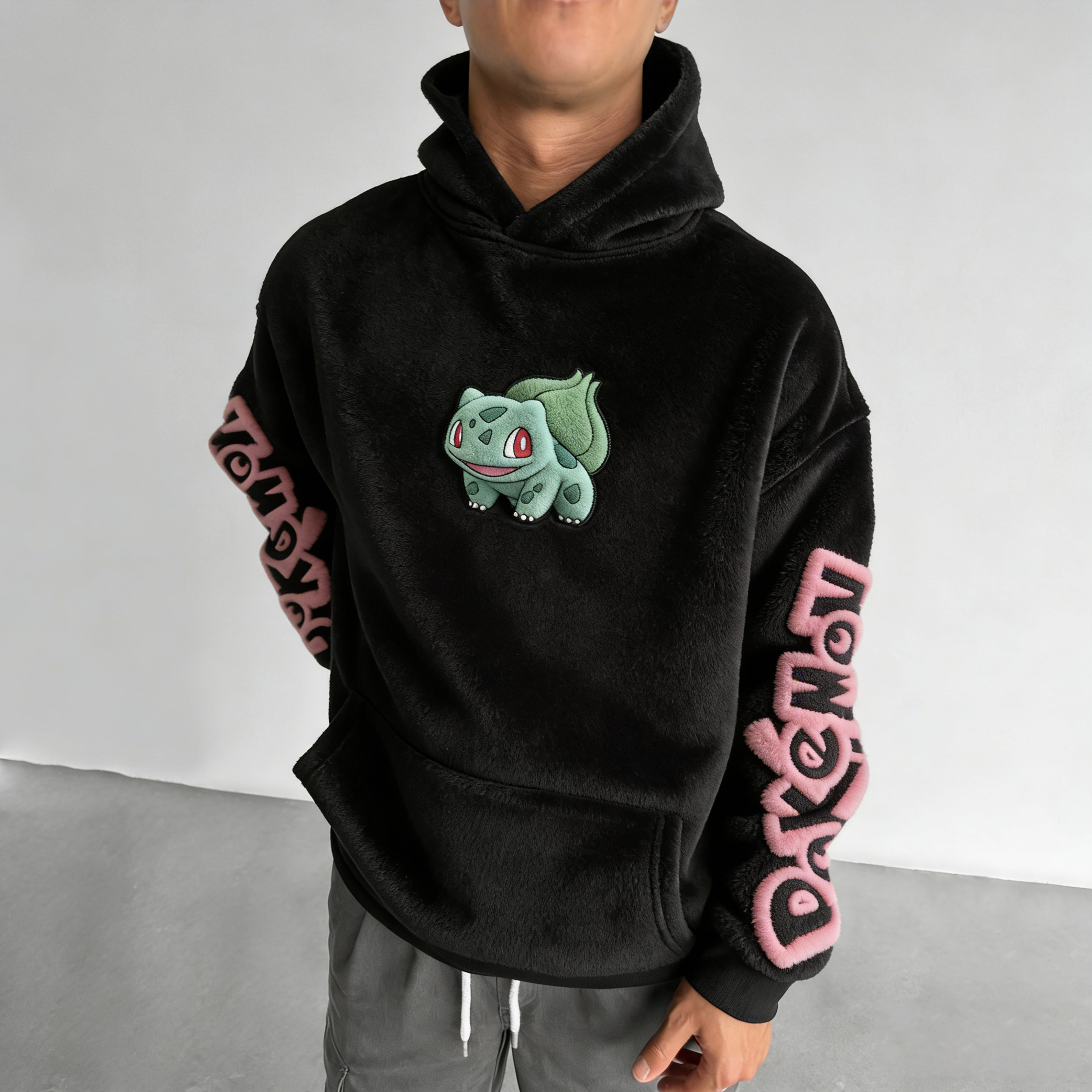 Pokémon：Bulbasaur Color-blocked Plush Hoodie