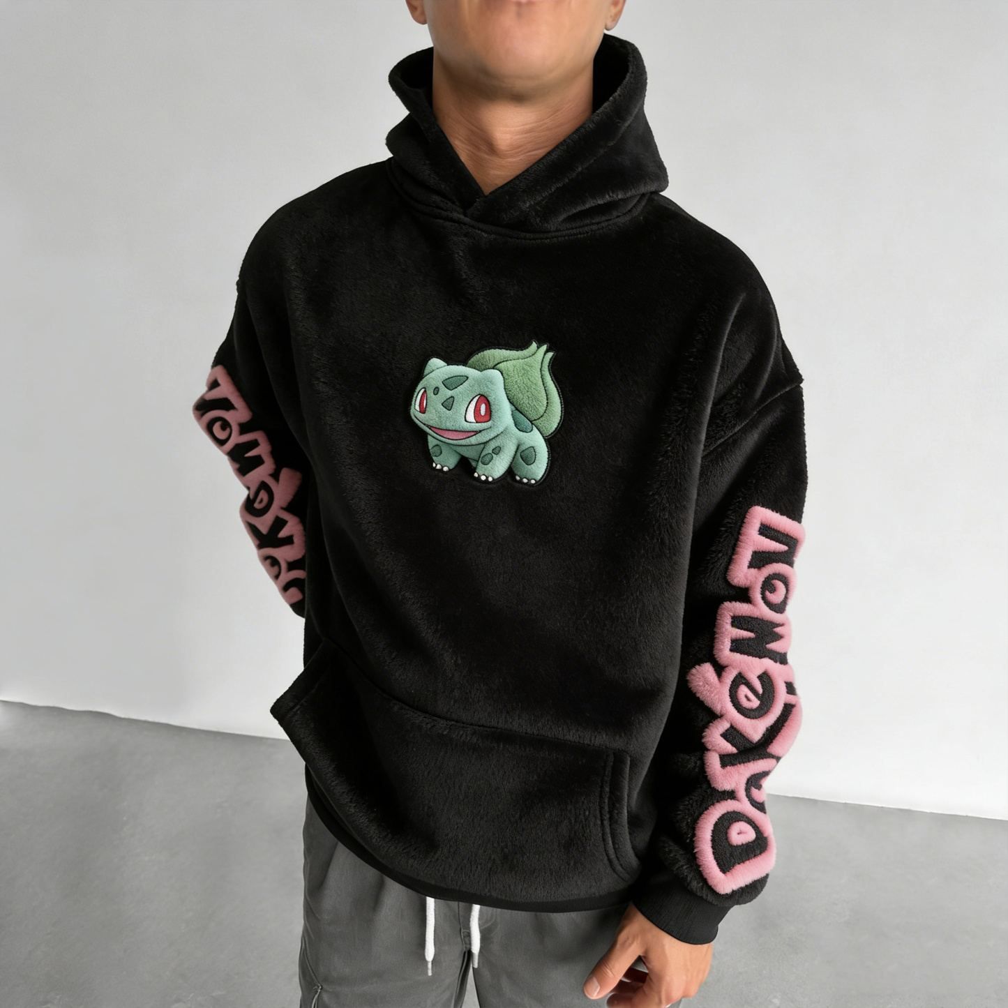 Pokémon：Bulbasaur Color-blocked Plush Hoodie