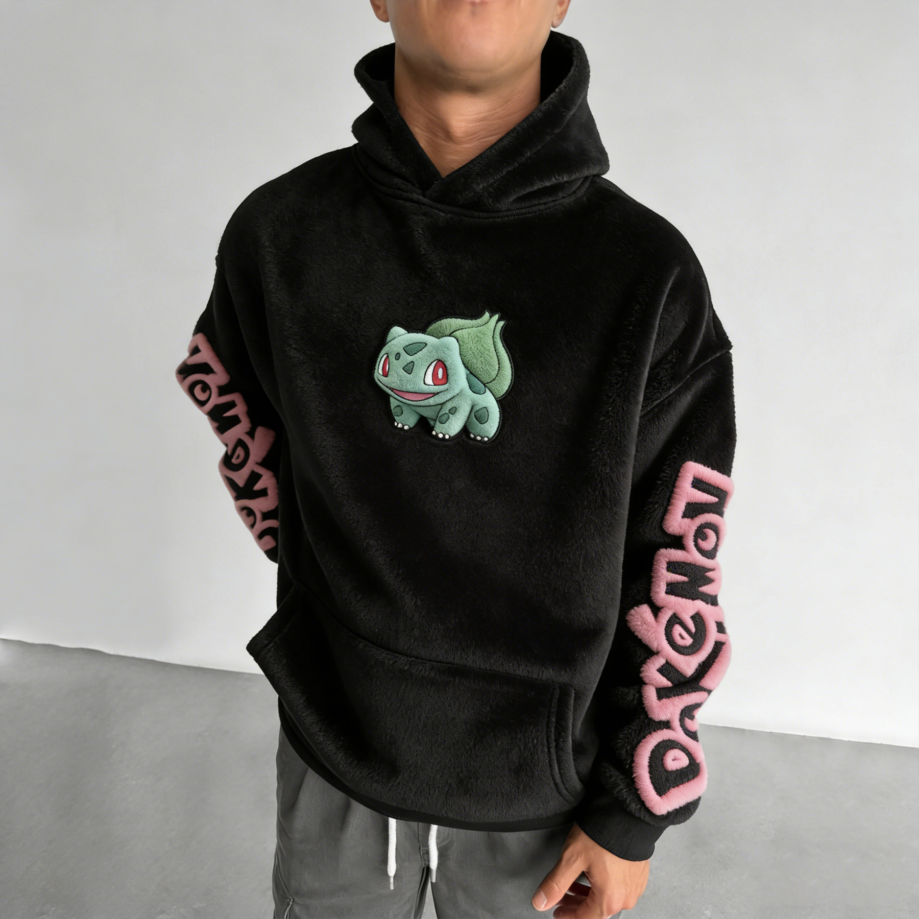 Pokémon：Bulbasaur Color-blocked Plush Hoodie