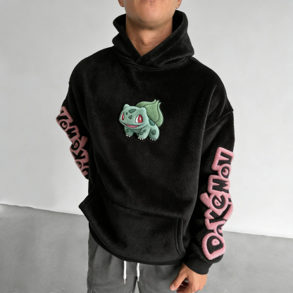 Pokémon：Bulbasaur Color-blocked Plush Hoodie