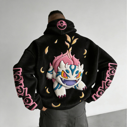 Pokémon：Bulbasaur Color-blocked Plush Hoodie