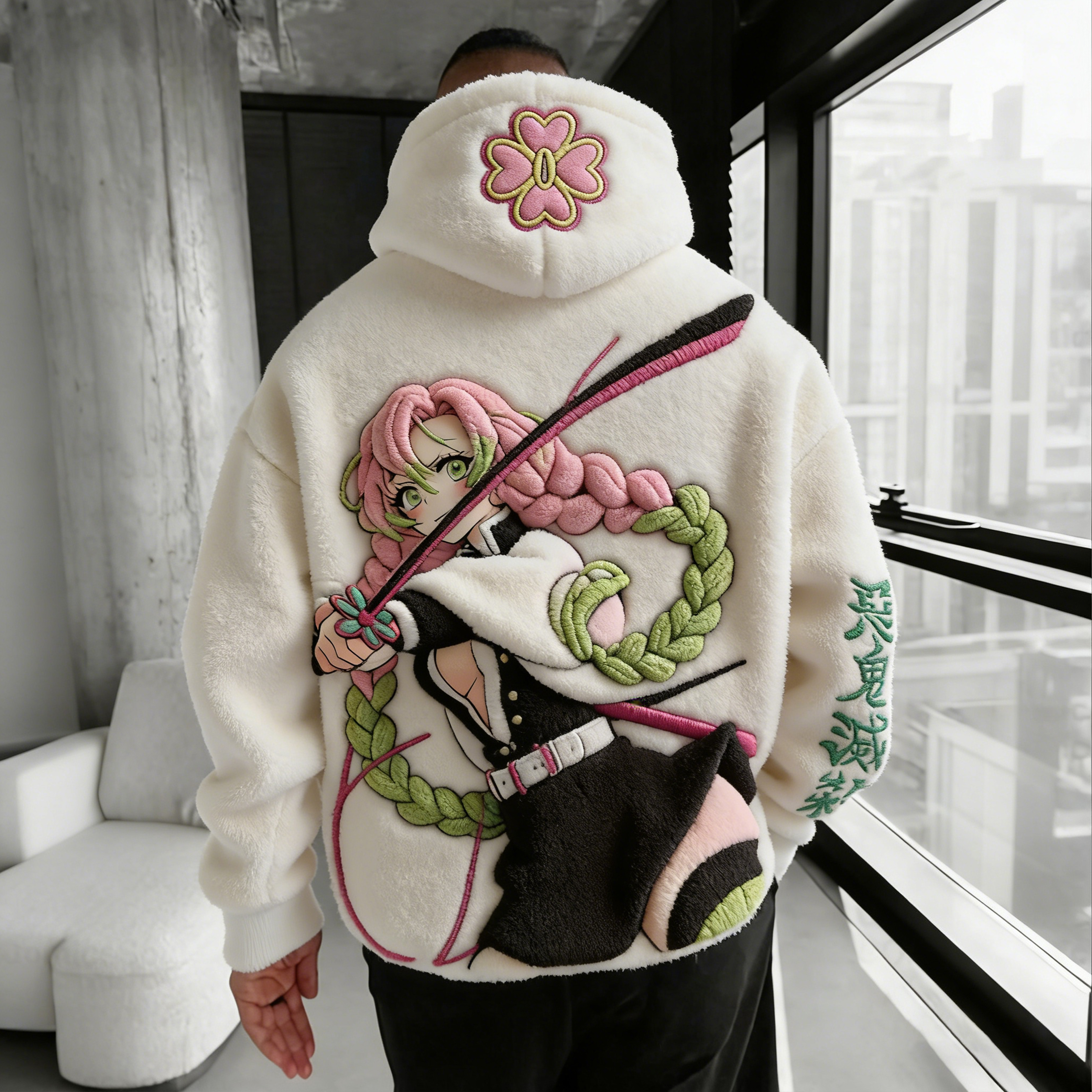 Demon Slayer: Kimetsu no Yaiba Color-blocked Plush Hoodie