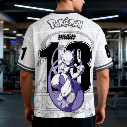 Unisex Anime Retro Mesh Sports Jersey T-Shirt