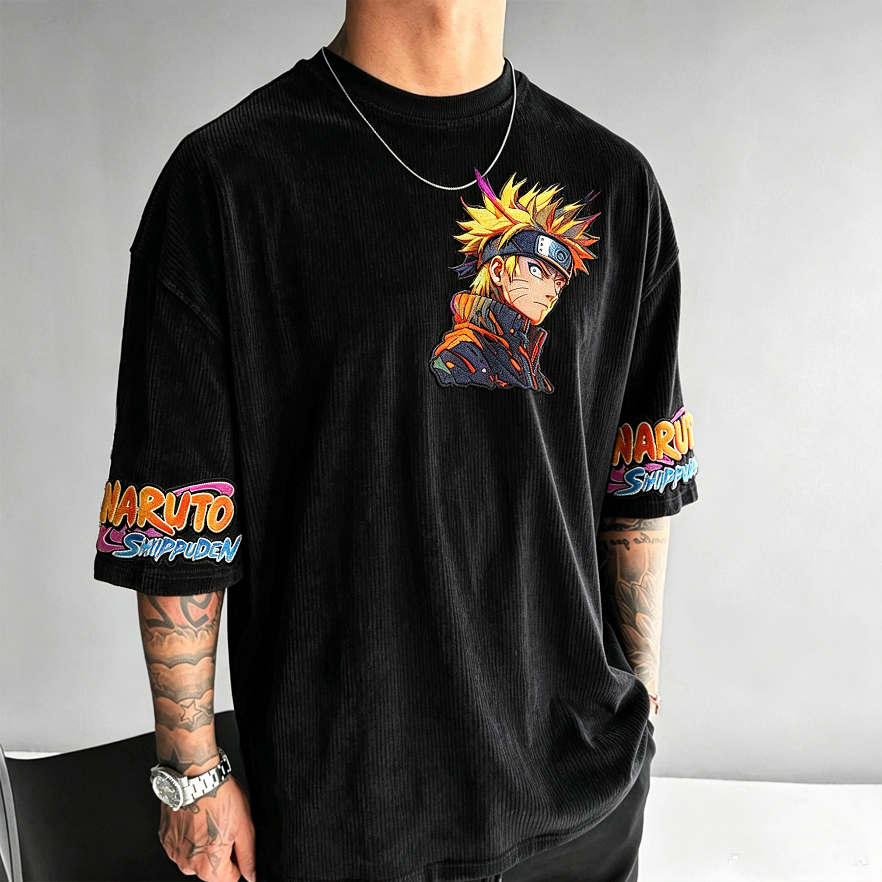 Naruto Anime Vintage Corduroy T-Shirt