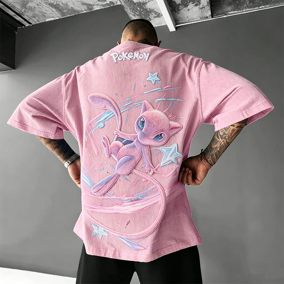 Pokémon Anime-Inspired Vintage Waffle Knit T-Shirt