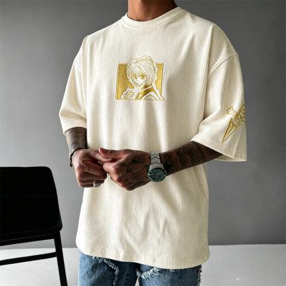 Hunter × Hunter Anime-Inspired Vintage Waffle Knit T-Shirt