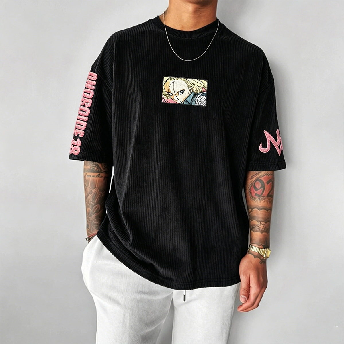 Dragon Ball Anime-Inspired Vintage Waffle Knit T-Shirt