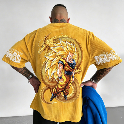 Dragon Ball Anime Vintage Waffle Knit T-Shirt