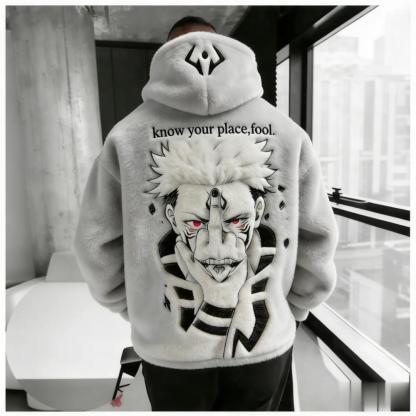 Men's Demon Slayer: Kimetsu no Yaiba Tanjiro Kamado Color-blocked Plush Hoodie
