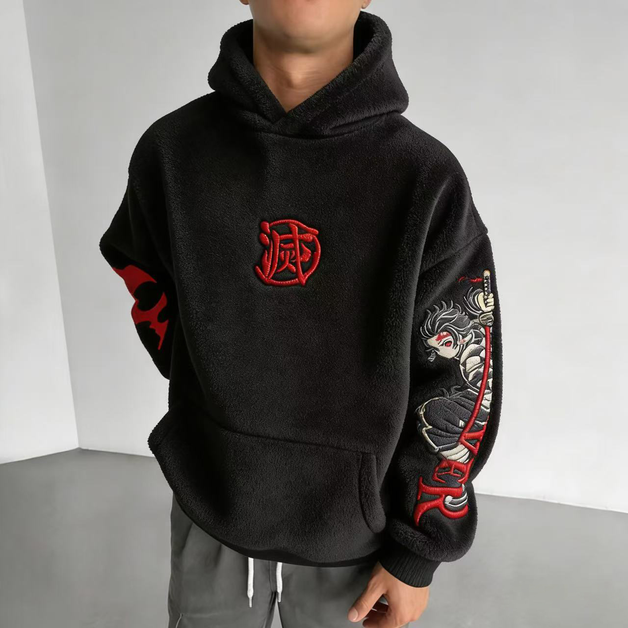 Unisex One Piece : Trafalgar Law Color-blocked Plush Hoodie