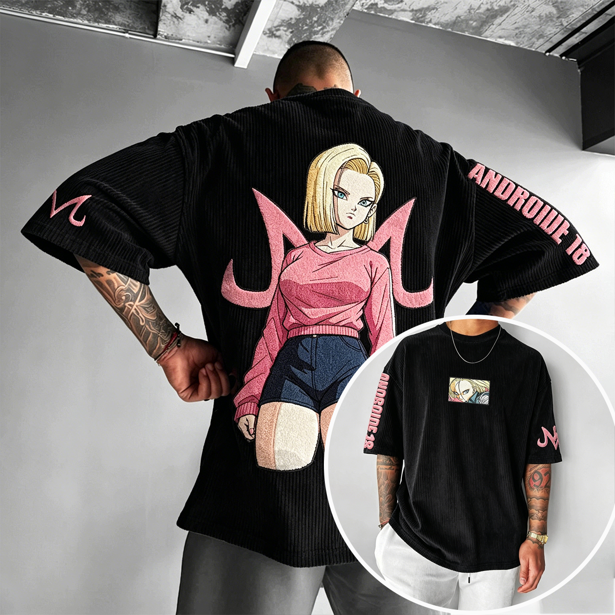 Dragon Ball Anime-Inspired Vintage Waffle Knit T-Shirt