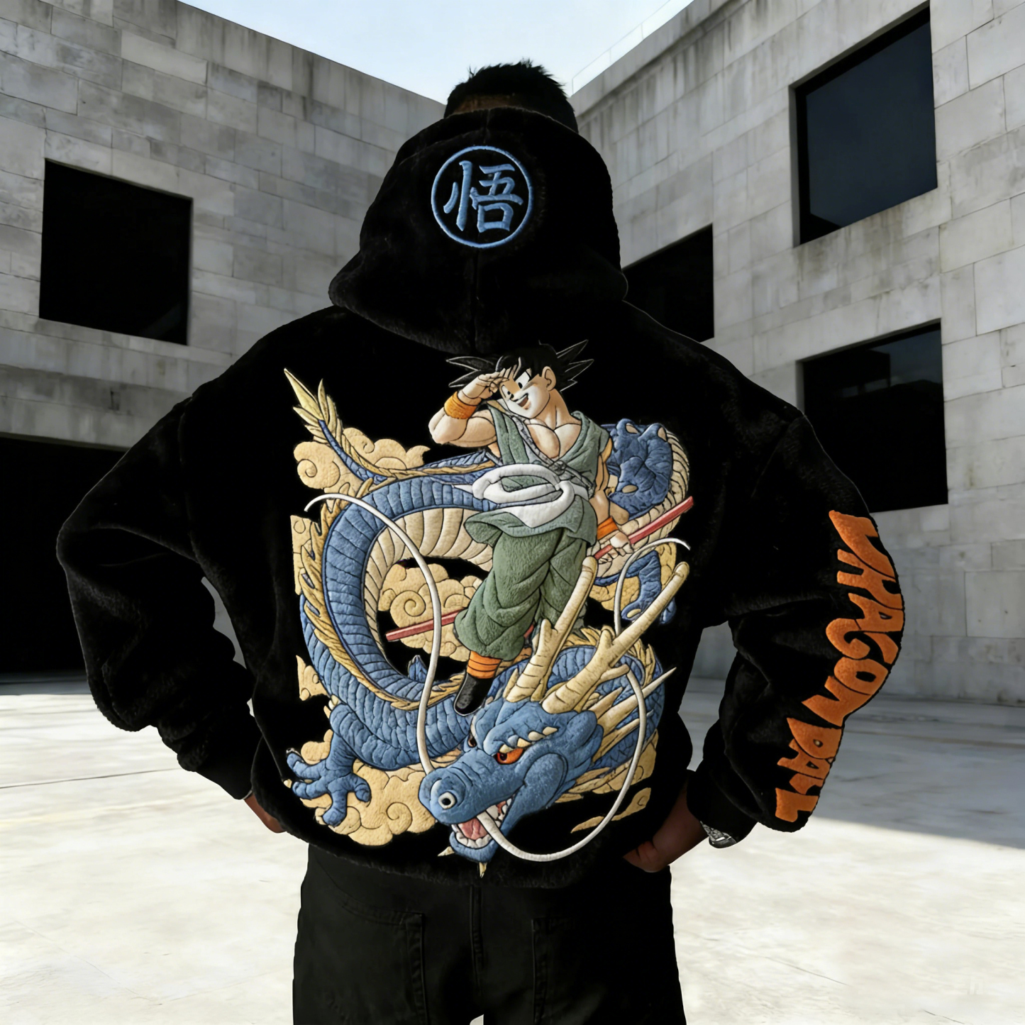 Dragon Ball Color-blocked Plush Hoodie